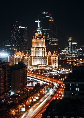 Moscow City by night