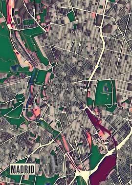 Madrid Pop Art City Map