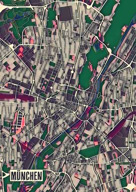 Munich Pop Art City Map