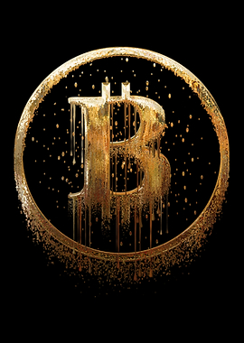 Bitcoin BTC abstract Gold