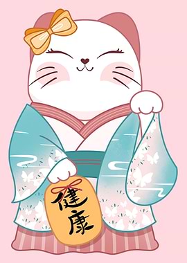 Japanese Kimono Lucky Cat