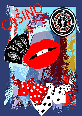 Casino background with red