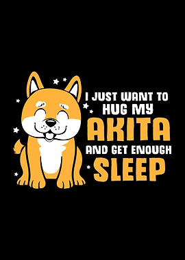 Akita Hug Dog Sleep