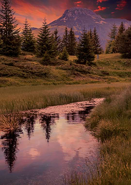 landscape of blue lake