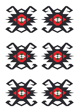 Ethnic pattern black and r