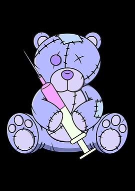 Pastel goth teddy bear