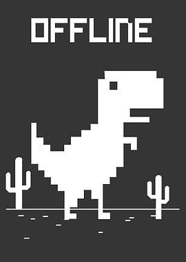 Offline pixel dinosaur