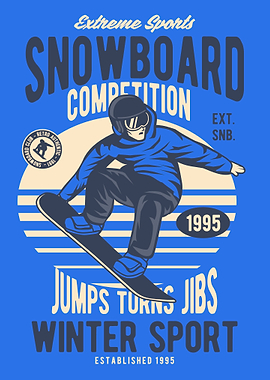 Retro Snowboard Logo