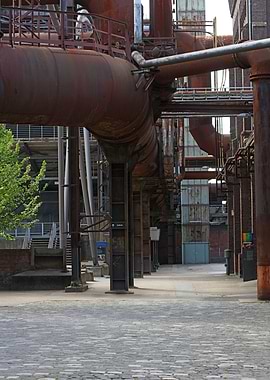 Abandoned old factory area