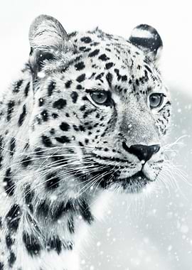 White Snow Leopard feline