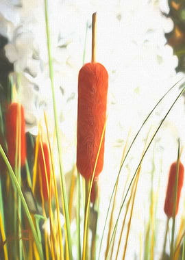 typha wildplant at lake