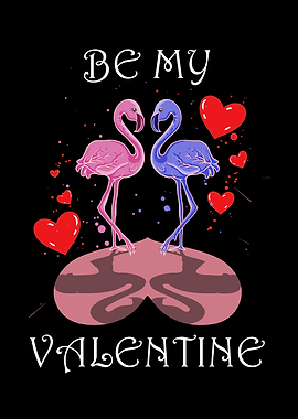 Be my valentine flamingo