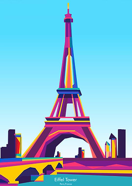 Eiffel Tower Colorful Art