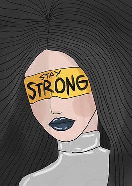 woman black hair eye cover