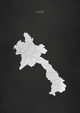 Silver Laos Map