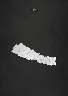 Silver Nepal Map