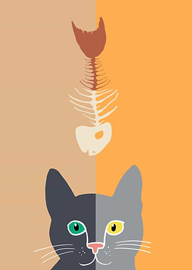Cat and fishbone
