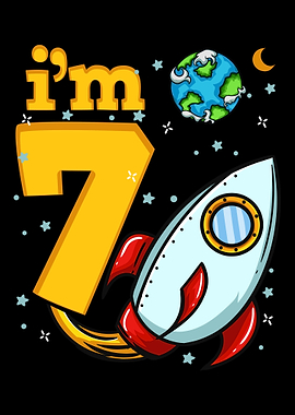 7th Birthday Space Rocket