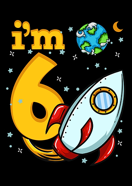 6th Birthday Space Ship Si