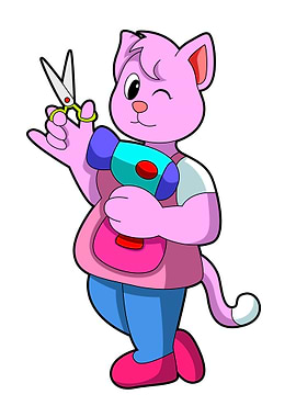 Cat Hairdresser Scissors
