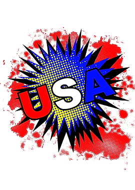 USA Cartoon Exclamation