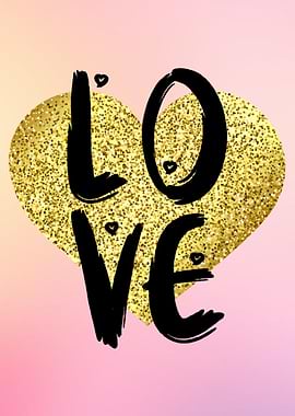 Love with Gold Heart