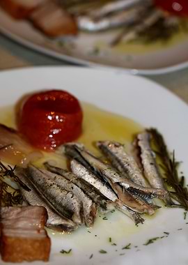 Sardines Greek cuisine raw