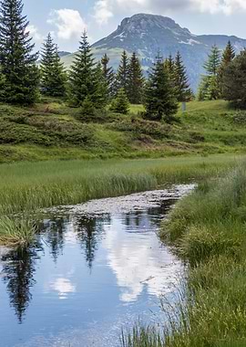 landscape of blue lake