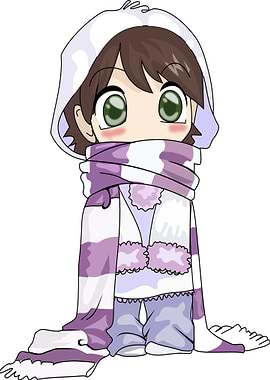 girl small blue white