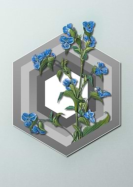 Geometric Floral on Pastel