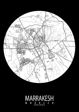 Marrakesh City Map Moon