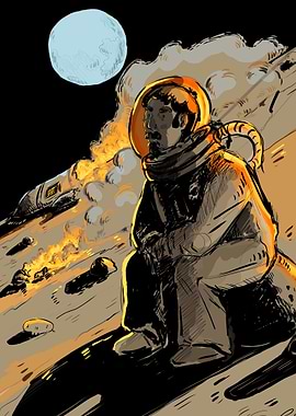 Moon landing drawing