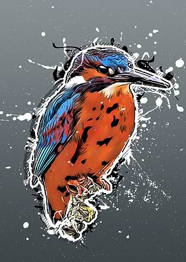 Kingfisher bird art
