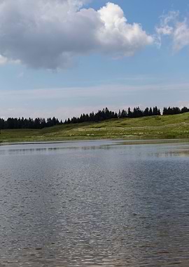 landscape of blue lake
