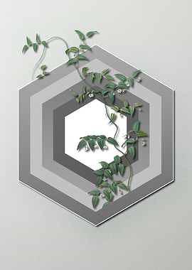 Geometric Floral on Pastel