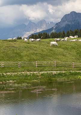 landscape of blue lake