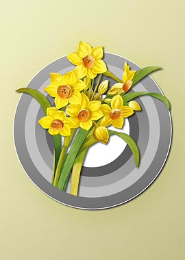 Ochre Lily on Paper Shield