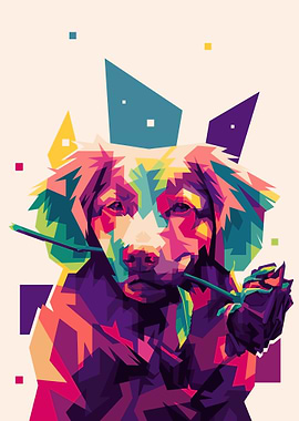 golden retriever pop art