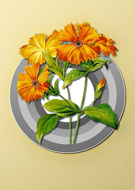 Geometric Yellow Flower