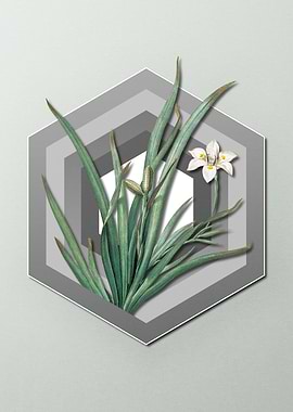 Pastel Floral on Geometric