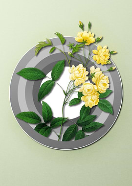 Geometric Floral Pale Rose