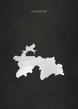 Silver Tajikistan Map