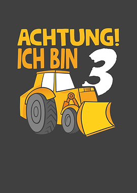 3rd birthday excavator for