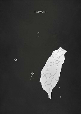 Silver Taiwan Map