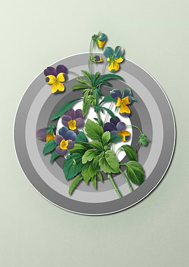 Geometric Floral Viola