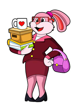 Rabbit Secretary Heart Mug