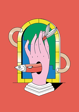 HAND FISH SURREALISM