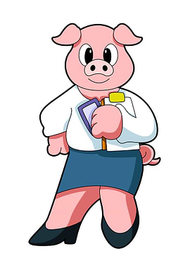 Pig Secretary Skirt Shoes