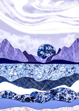 Blue textured mountains