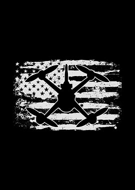 Drones USA Flag Drone Pilo